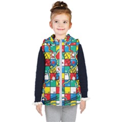Snakes And Ladders Kids  Hooded Puffer Vest by Ket1n9