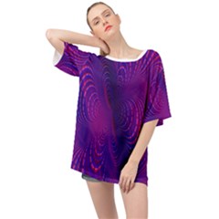 Abstract-fantastic-fractal-gradient Oversized Chiffon Top by Ket1n9