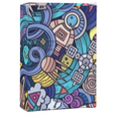 Cartoon-hand-drawn-doodles-on-the-subject-of-space-style-theme-seamless-pattern-vector-background Playing Cards Single Design (rectangle) With Custom Box by Ket1n9