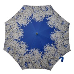 Crown-aesthetic-branches-hoarfrost- Hook Handle Umbrellas (small) by Ket1n9