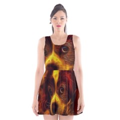 Cute 3d Dog Scoop Neck Skater Dress by Ket1n9