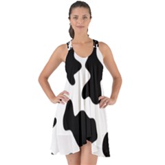 Animal-print-black-and-white-black Show Some Back Chiffon Dress by Ket1n9