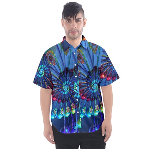 Top Peacock Feathers Men s Short Sleeve Shirt by Ket1n9