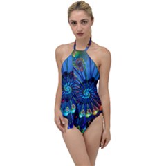 Top Peacock Feathers Go With The Flow One Piece Swimsuit by Ket1n9