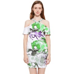 Horse-horses-animal-world-green Shoulder Frill Bodycon Summer Dress by Ket1n9