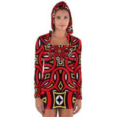 Traditional Art Pattern Long Sleeve Hooded T-shirt by Ket1n9