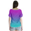 Background-pink-blue-gradient V-Neck Flutter Sleeve Top View2
