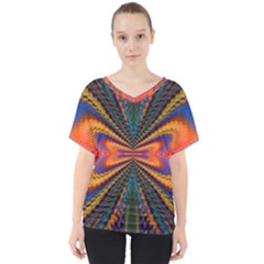 Casanova Abstract Art-colors Cool Druffix Flower Freaky Trippy V-neck Dolman Drape Top by Ket1n9