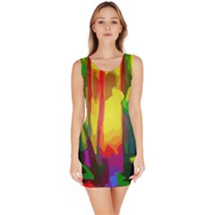 Abstract-vibrant-colour-botany Bodycon Dress by Ket1n9