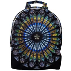 Stained Glass Rose Window In France s Strasbourg Cathedral Mini Full Print Backpack by Ket1n9