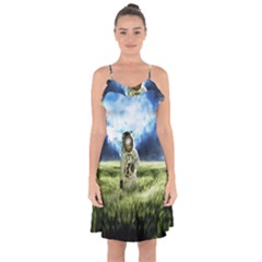 Astronaut Ruffle Detail Chiffon Dress by Ket1n9
