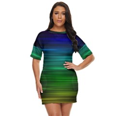 Blue And Green Lines Just Threw It On Dress by Ket1n9