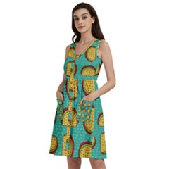 Taco-drawing-background-mexican-fast-food-pattern Sleeveless Dress With Pocket by Ket1n9