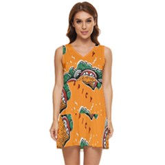 Seamless-pattern-with-taco Tiered Sleeveless Mini Dress by Ket1n9