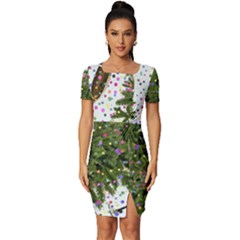 New-year-s-eve-new-year-s-day Fitted Knot Split End Bodycon Dress by Ket1n9