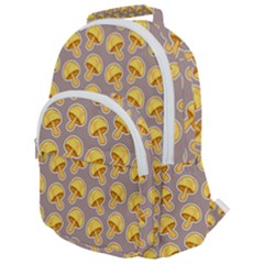 Yellow-mushroom-pattern Rounded Multi Pocket Backpack by Ket1n9