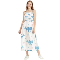 Seamless-pattern-with-cute-sharks-hearts Boho Sleeveless Summer Dress by Ket1n9