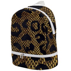 Metallic Snake Skin Pattern Zip Bottom Backpack by Ket1n9