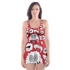 Another Monster Pattern Skater Dress Swimsuit by Ket1n9