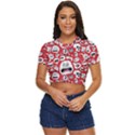 Another Monster Pattern Side Button Cropped T-Shirt View1