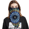 Stained Glass Rose Window In France s Strasbourg Cathedral Face Covering Bandana (Triangle) View1