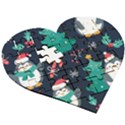 Colorful-funny-christmas-pattern      - Wooden Puzzle Heart View3