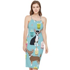 Chihuahua Bubble Kawaii Boba Tea Cute Dog Bodycon Cross Back Summer Dress by Grandong