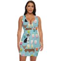 Chihuahua Bubble Kawaii Boba Tea Cute Dog Draped Bodycon Dress View1