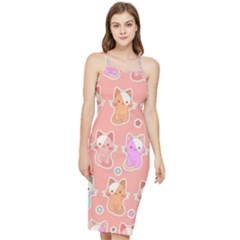 Cute Kawaii Kittens Seamless Pattern Bodycon Cross Back Summer Dress by Grandong