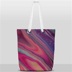 Stars Shimmering Galaxy Ocean Full Print Rope Handle Tote (small) by Ravend