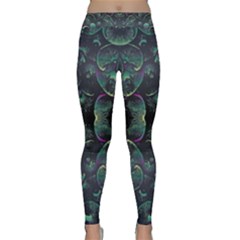 Background Pattern Mushrooms Classic Yoga Leggings by Ravend