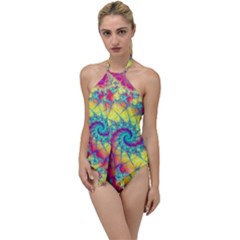 Fractal Spiral Abstract Background Go With The Flow One Piece Swimsuit by Ravend
