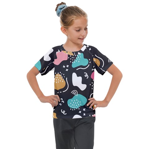 Art Pattern Design Background Print Kids  Mesh Piece T-shirt by Vaneshop