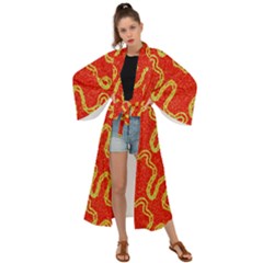 Background Ornamental Pattern Abstract Seamless Maxi Kimono by Vaneshop