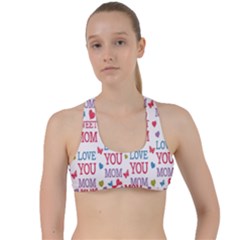 Love Mom Happy Mothers Day I Love Mom Graphic Criss Cross Racerback Sports Bra by Vaneshop