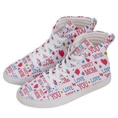 Love Mom Happy Mothers Day I Love Mom Graphic Women s Hi-top Skate Sneakers by Vaneshop
