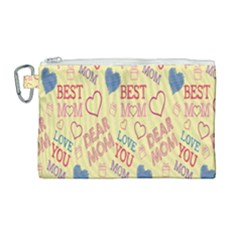 Love Mom Happy Mothers Day I Love Mom Graphic Pattern Canvas Cosmetic Bag (large) by Vaneshop