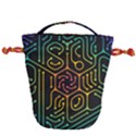 Circuit Hexagonal Geometric Pattern Background Pattern Drawstring Bucket Bag View1
