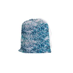 Summer Blue Ocean Wave Drawstring Pouch (small) by Jack14