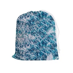 Summer Blue Ocean Wave Drawstring Pouch (xl) by Jack14