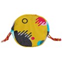 Abstract Colorful Pattern Shape Design Background Drawstring Bucket Bag View3