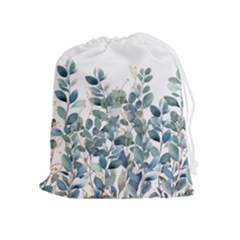Green And Gold Eucalyptus Leaf Drawstring Pouch (xl) by Jack14