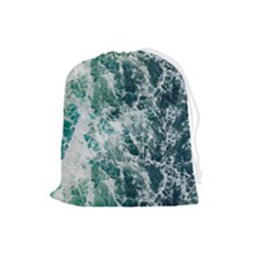 Blue Ocean Waves Drawstring Pouch (large) by Jack14