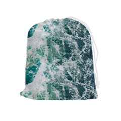 Blue Ocean Waves Drawstring Pouch (xl) by Jack14