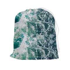 Blue Ocean Waves Drawstring Pouch (2xl) by Jack14