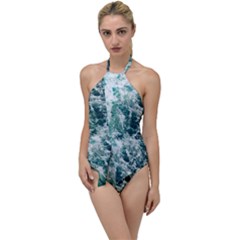 Blue Ocean Waves Go With The Flow One Piece Swimsuit by Jack14