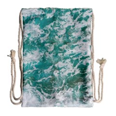Blue Ocean Waves 2 Drawstring Bag (large) by Jack14