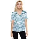 Ocean Wave Bow Sleeve Button Up Top View1