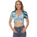 Ocean Wave Twist Front Crop Top View1