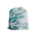 Blue Crashing Ocean Wave Drawstring Pouch (Large) View1